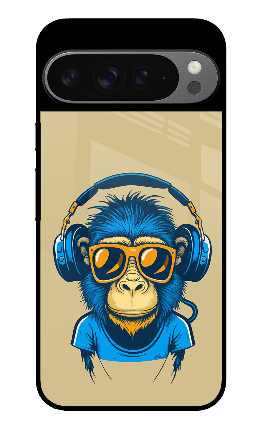 Monkey Headphone Google Pixel 9 Pro Back Cover, Glass case