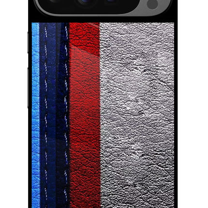 BMW Stripes Google Pixel 9 Pro Glass Case Back Cover by Casekaro