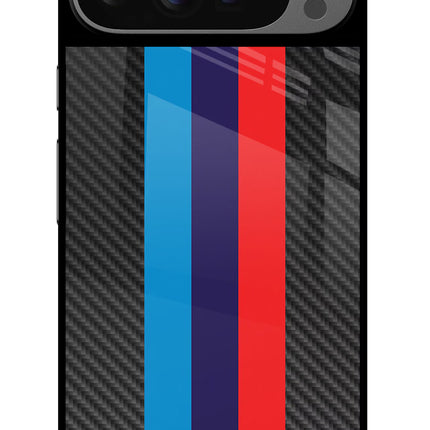 BMW Stripes Pattern Google Pixel 9 Pro Glass Case Back Cover by Casekaro