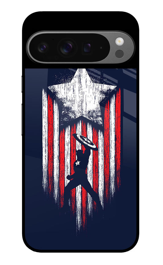 Captain America Marvel Art Google Pixel 9 Pro Glass Case