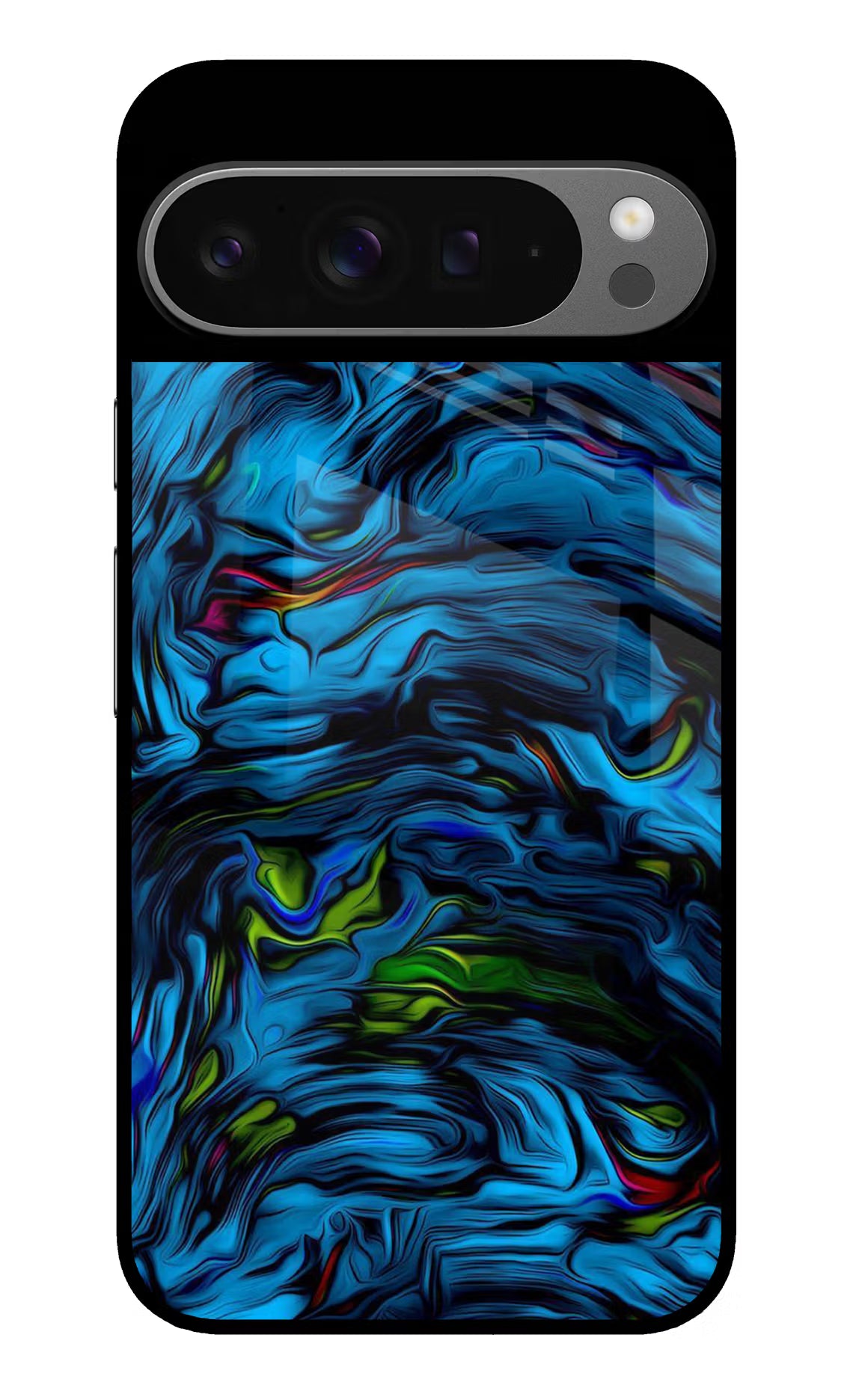 Dark Blue Abstract Google Pixel 9 Pro Glass Case Back Cover by Casekaro