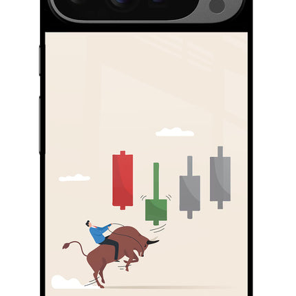 Bull Trading Momentum Google Pixel 9 Pro Glass Case Back Cover by Casekaro
