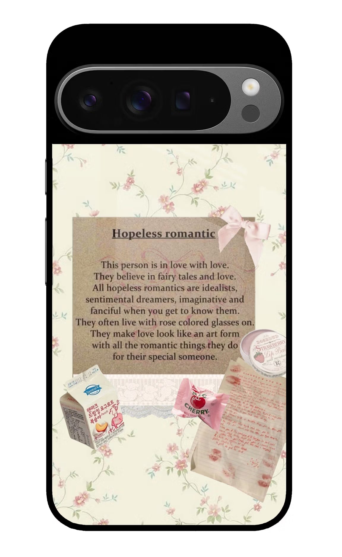 Hopeless Romantic Google Pixel 9 Pro Glass Case Back Cover by Casekaro