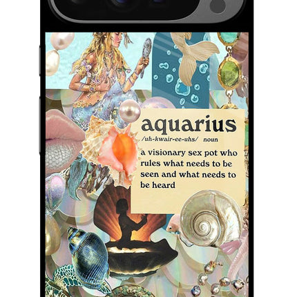 Aquarius Zodiac Google Pixel 9 Pro Glass Case