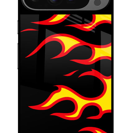 Side Sweep Flames Google Pixel 9 Pro Glass Case