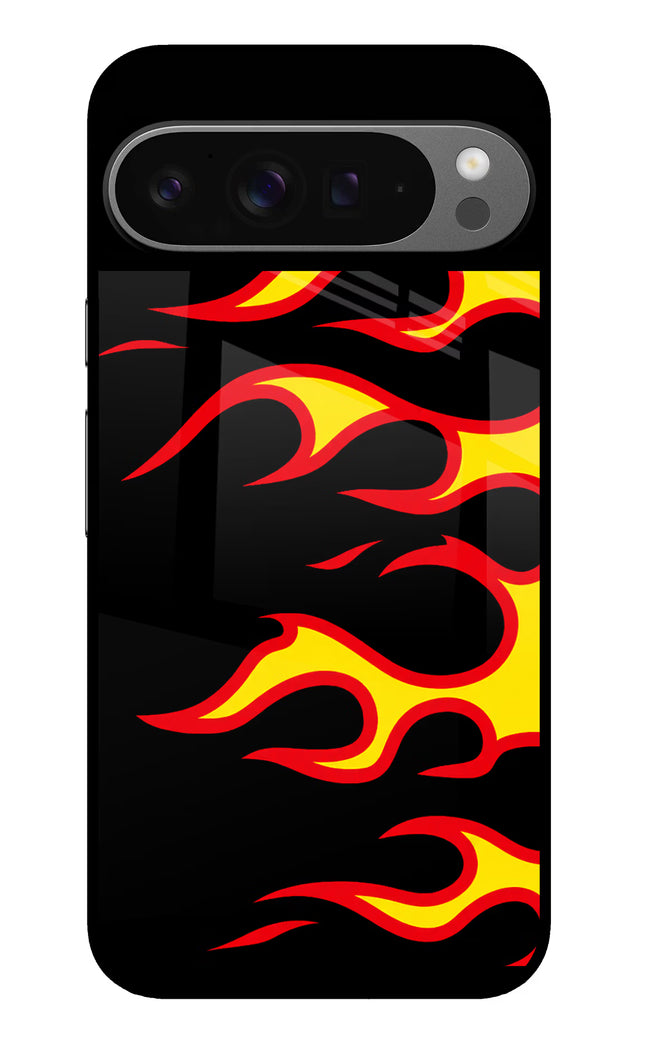 Side Sweep Flames Google Pixel 9 Pro Glass Case