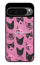 Pink Cats Google Pixel 9 Pro Glass Case