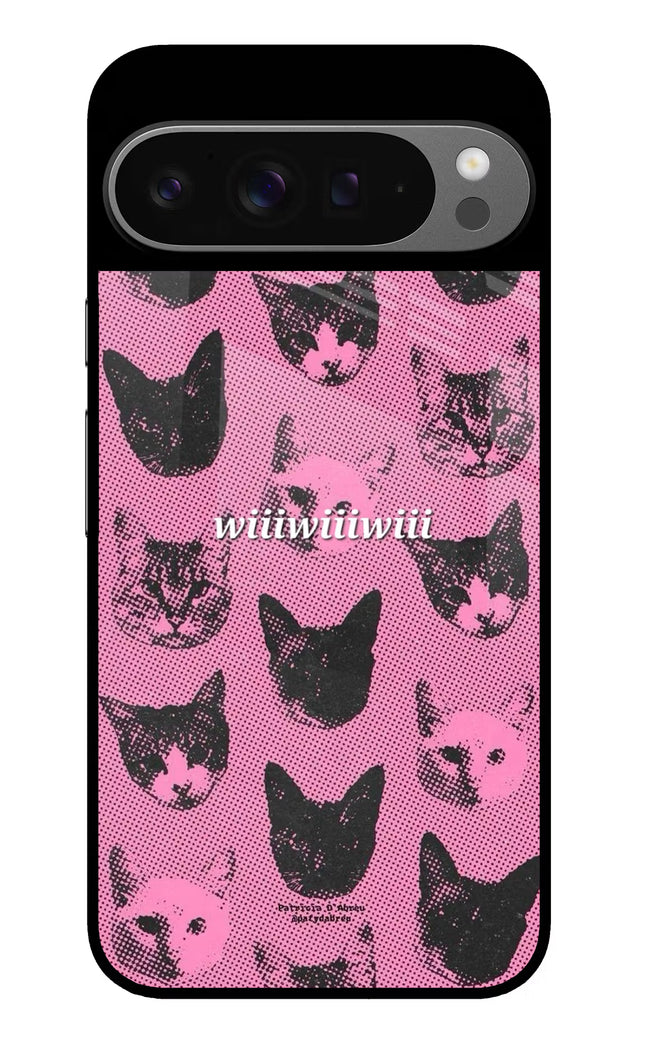 Pink Cats Google Pixel 9 Pro Glass Case