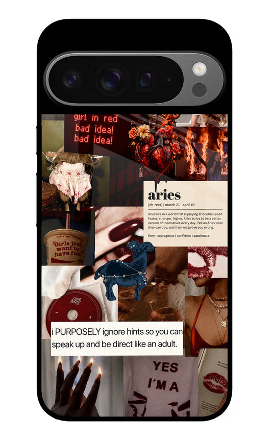 Zodiac Aries Google Pixel 9 Pro Glass Case