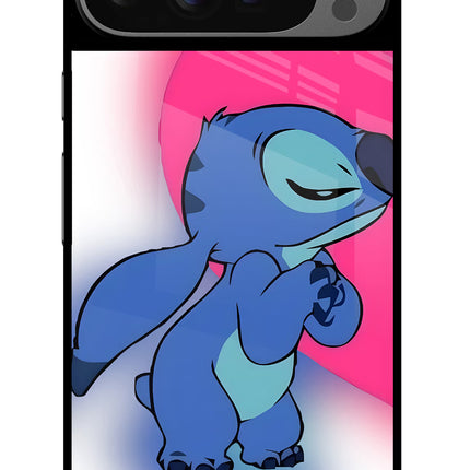 Stitch Hug Google Pixel 9 Pro Glass Case Back Cover by Casekaro