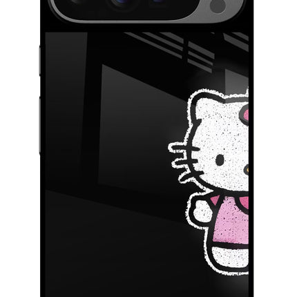 Kitty Charm Google Pixel 9 Pro Glass Case Back Cover by Casekaro