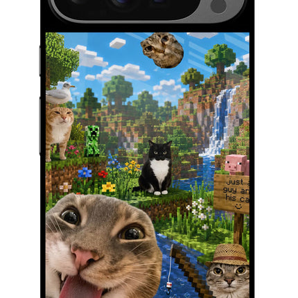 Minecraft Cat Chaos Google Pixel 9 Pro Glass Case
