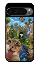 Minecraft Cat Chaos Google Pixel 9 Pro Glass Case