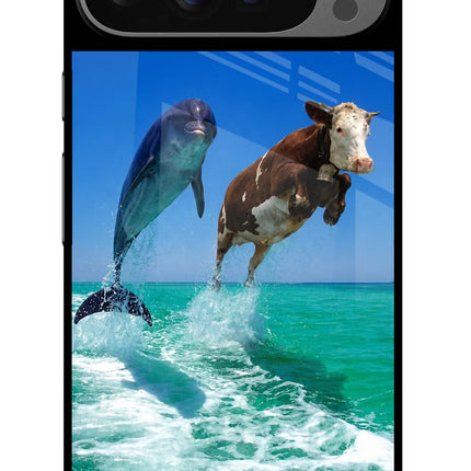 Dolphin vs Cow Google Pixel 9 Pro Glass Case