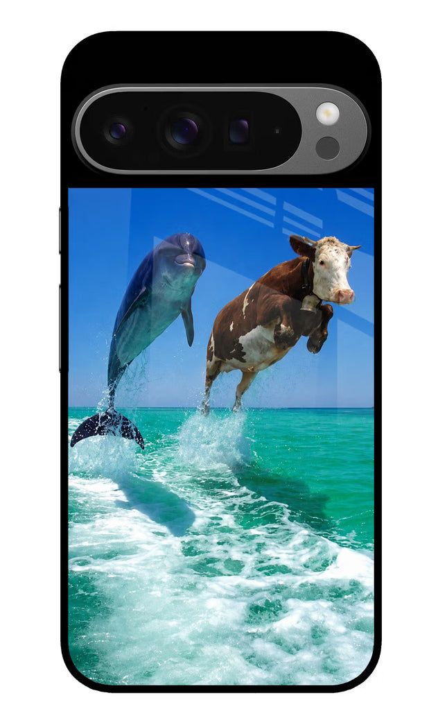 Dolphin vs Cow Google Pixel 9 Pro Glass Case