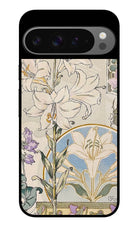 White Lily Google Pixel 9 Pro Glass Case Back Cover by Casekaro