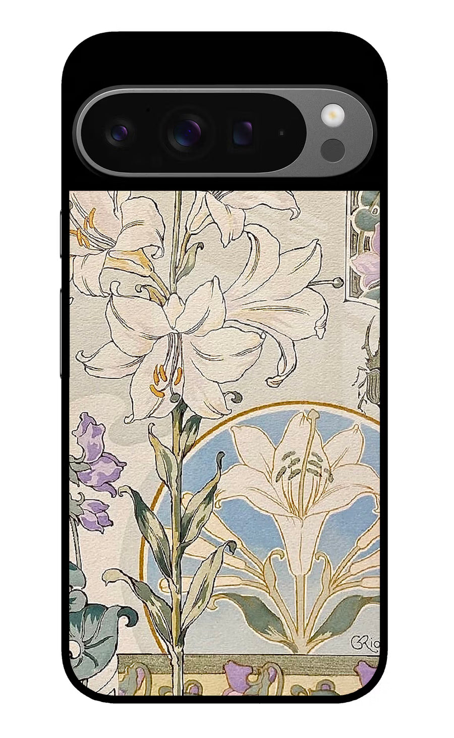 White Lily Google Pixel 9 Pro Back Cover, Glass case