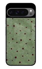 Green Stars Google Pixel 9 Pro Glass Case