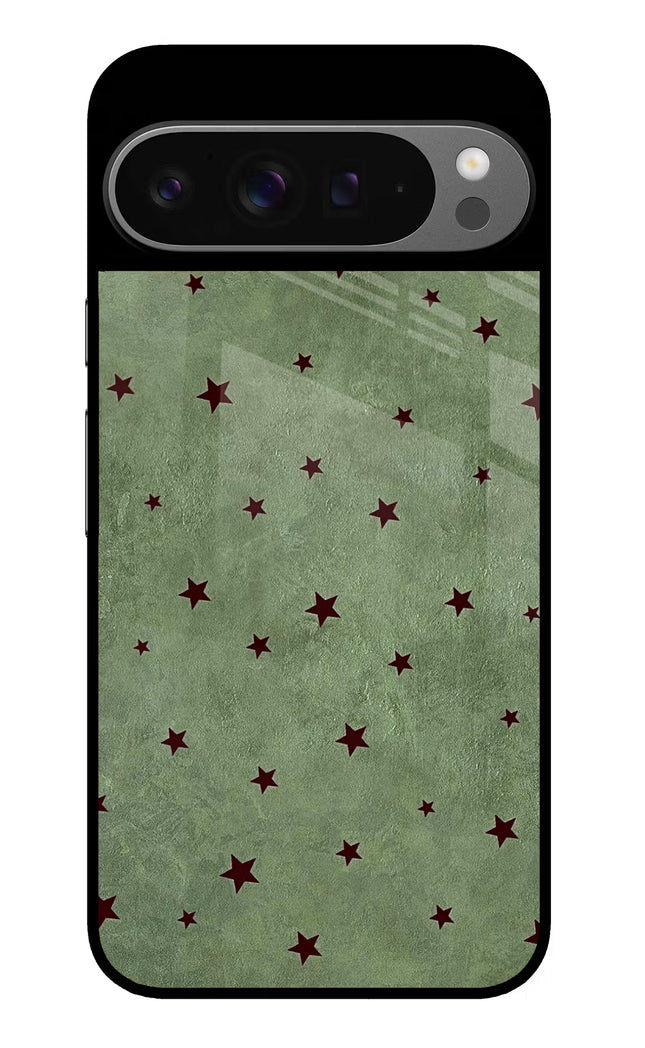 Green Stars Google Pixel 9 Pro Glass Case