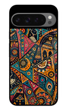 Folk Print Google Pixel 9 Pro Glass Case
