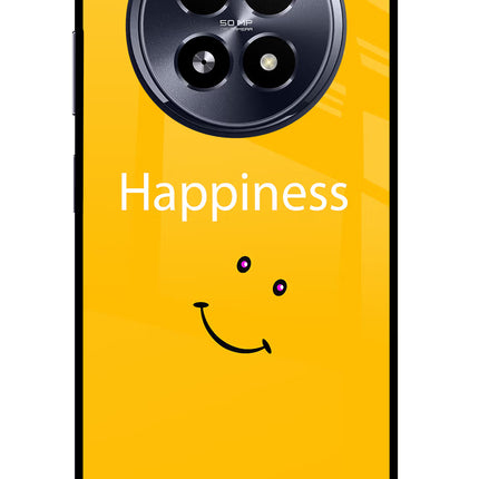 Happiness With Smiley Realme 13 5G Glass Case Back Cover by Casekaro
