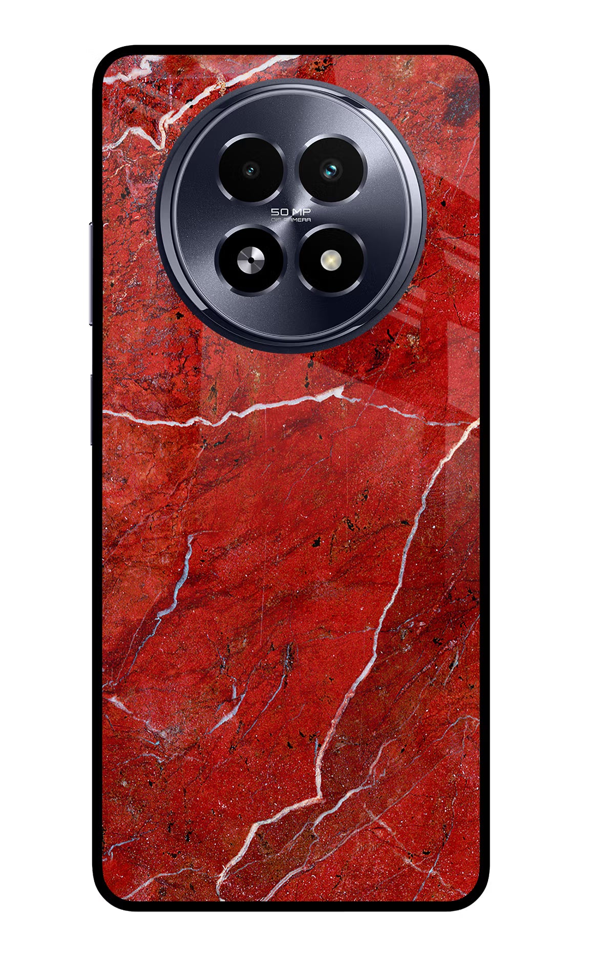 Red Marble Design Realme 13 5G Glass Case