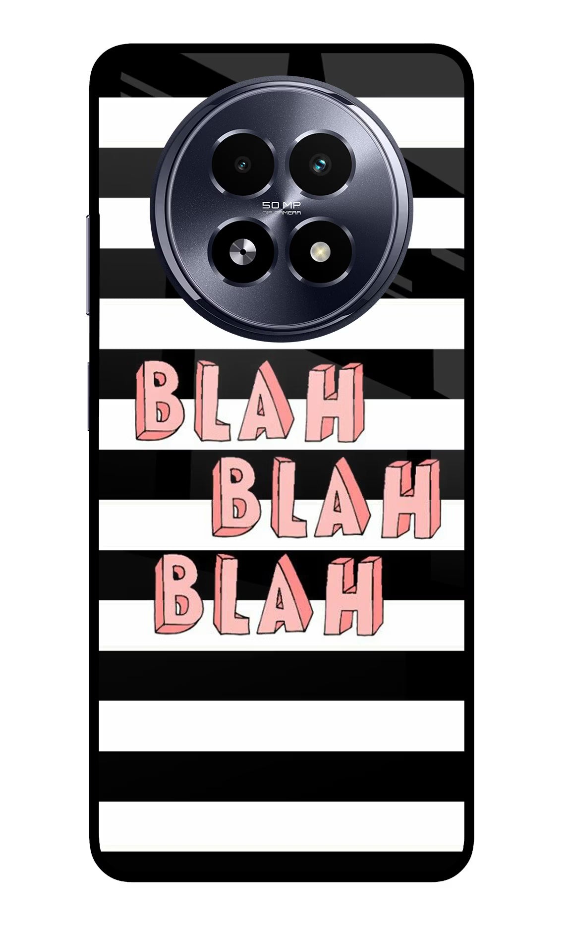 Blah Blah Blah Realme 13 5G Glass Case Back Cover by Casekaro
