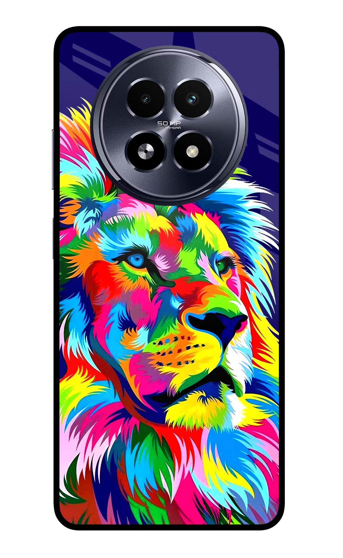 Vector Art Lion Realme 13 5G Glass Case Back Cover by Casekaro