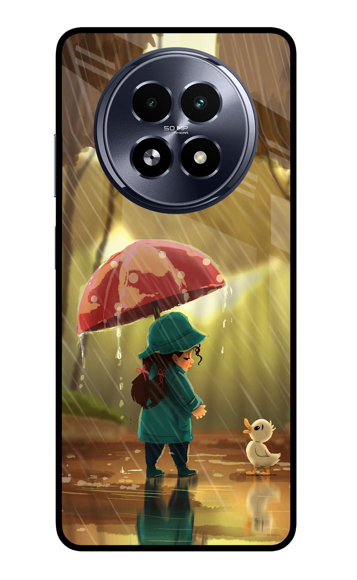 Rainy Day Realme 13 5G Glass Case Back Cover by Casekaro