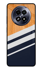 Blue and white wooden Realme 13 5G Glass Case