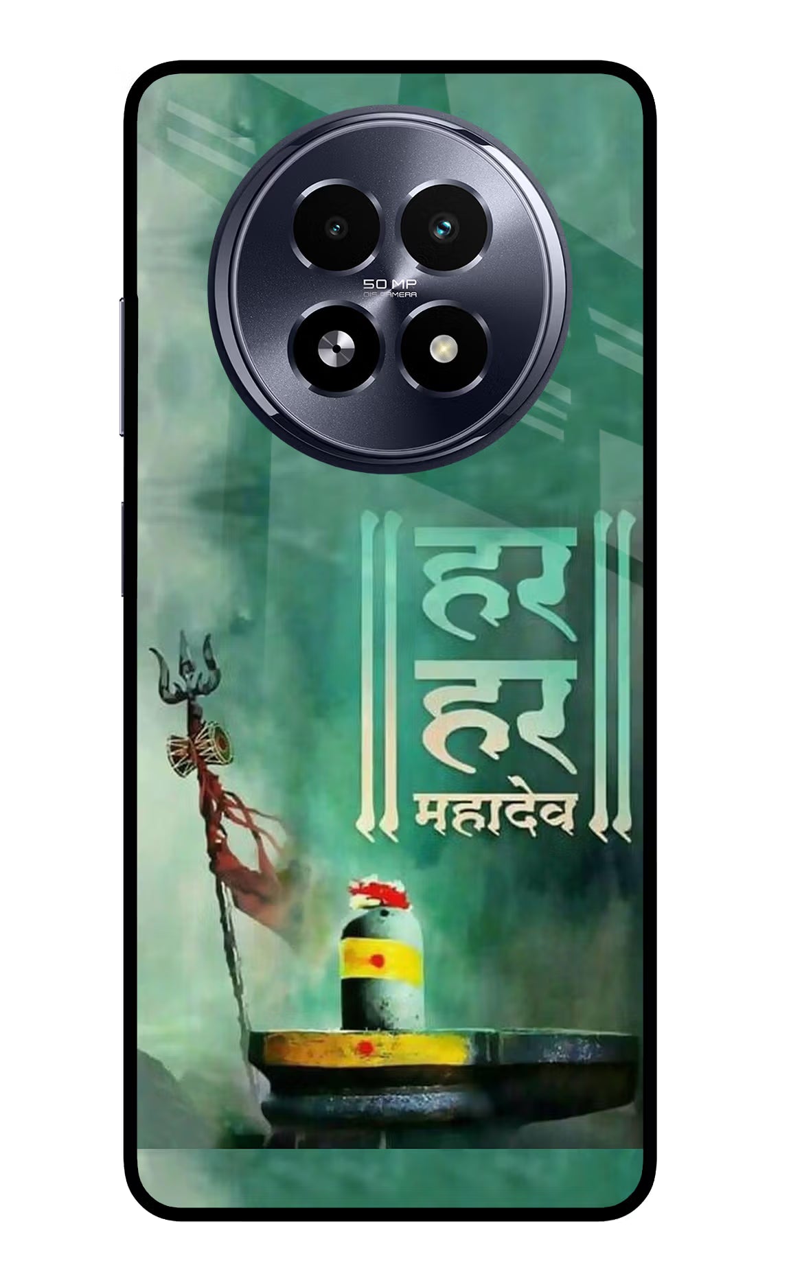 Har Har Mahadev Shivling Realme 13 5G Glass Case Back Cover by Casekaro