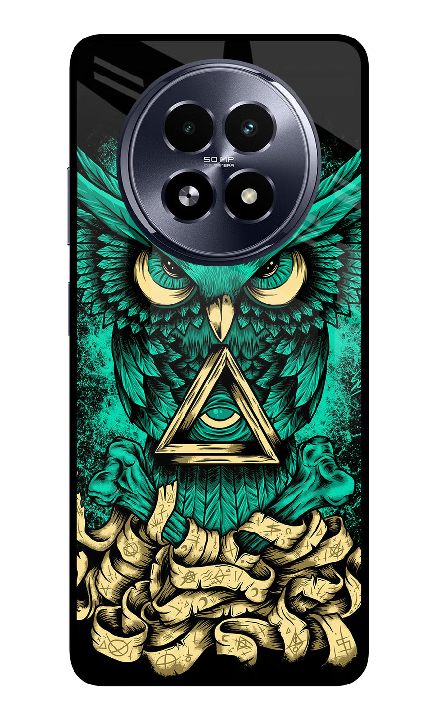 Green Owl Realme 13 5G Back Cover, Metal case