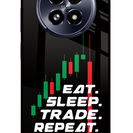 Eat Sleep Trade Repeat Realme 13 5G Glass Case
