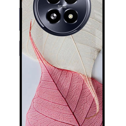 White Pink Leaf Realme 13 5G Glass Case