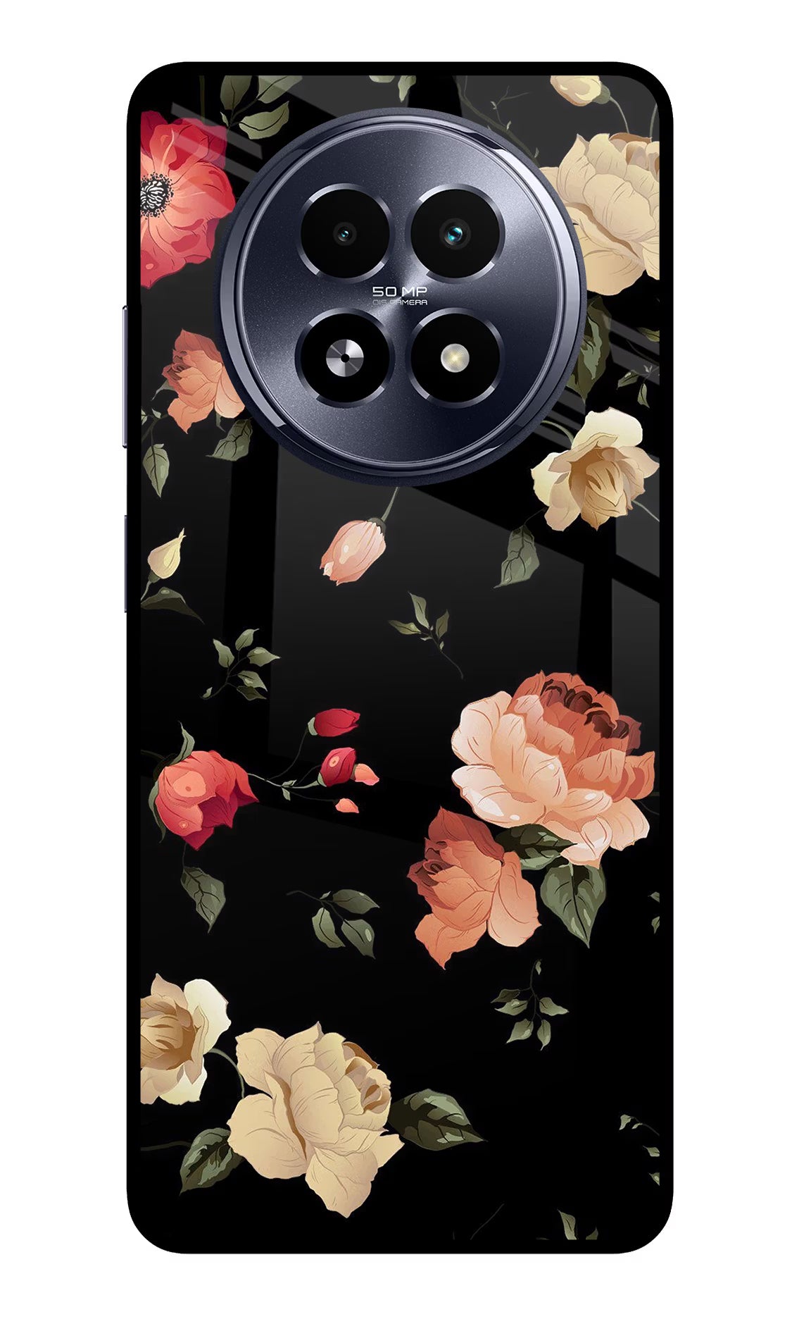 Flowers Realme 13 5G Glass Case Back Cover by Casekaro