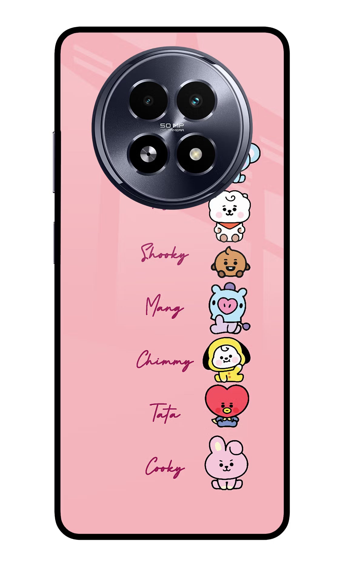BTS names Realme 13 5G Glass Case Back Cover by Casekaro