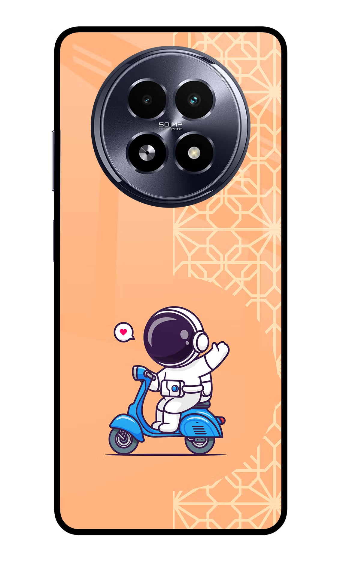 Cute Astronaut Riding Realme 13 5G Glass Case
