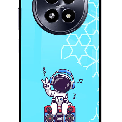 Cute Astronaut Chilling Realme 13 5G Glass Case