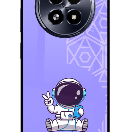 Cute Astronaut Chilling Realme 13 5G Glass Case