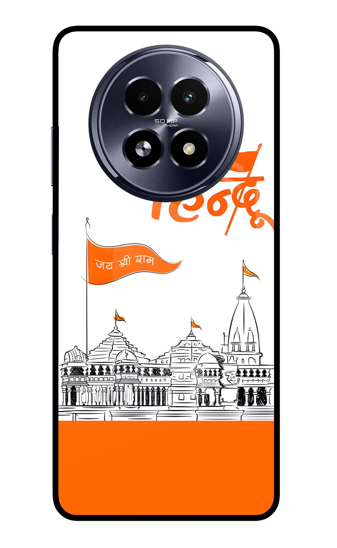 Jai Shree Ram Hindu Realme 13 5G Glass Case Back Cover by Casekaro