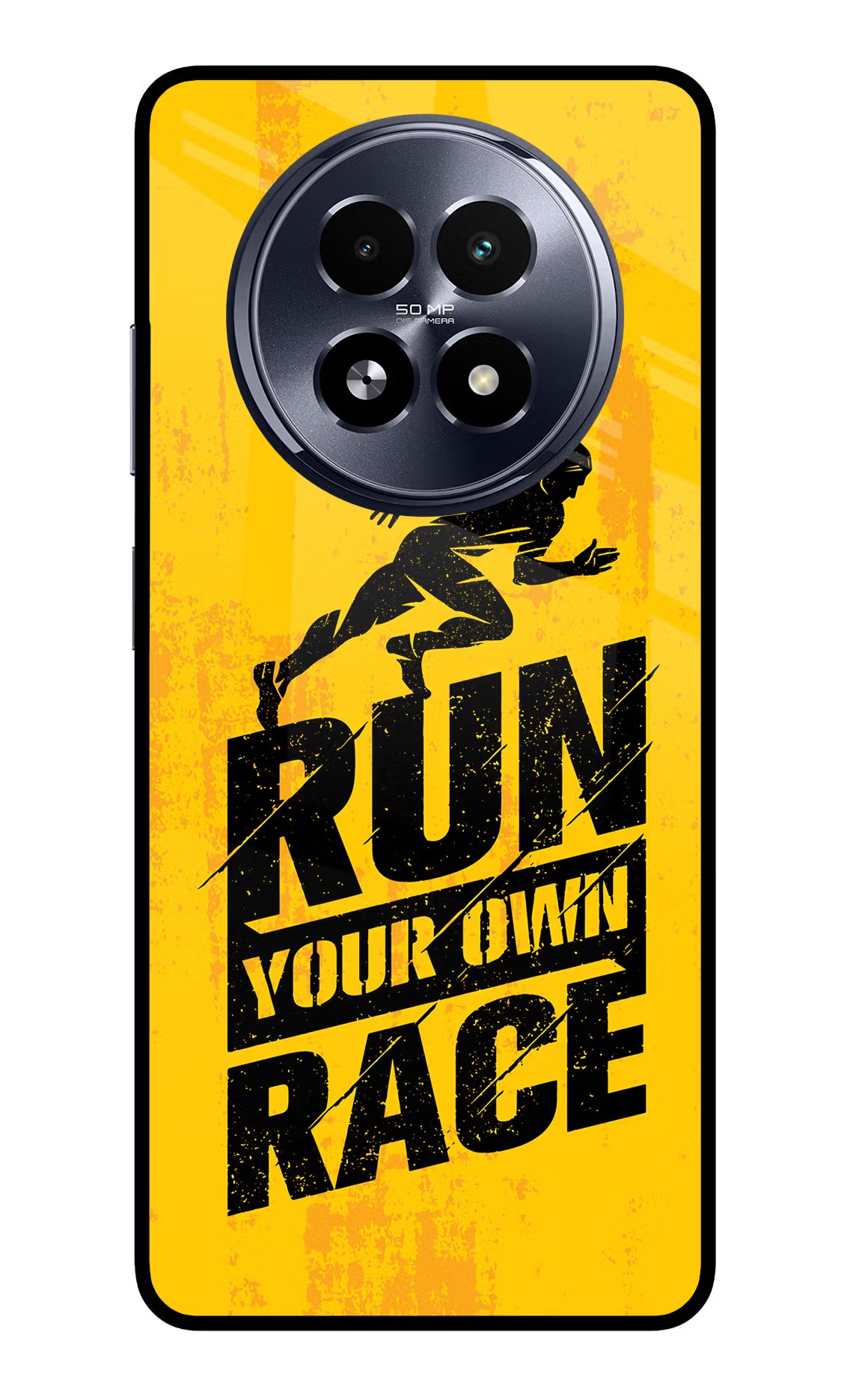 Run Your Own Race Realme 13 5G Glass Case Back Cover by Casekaro