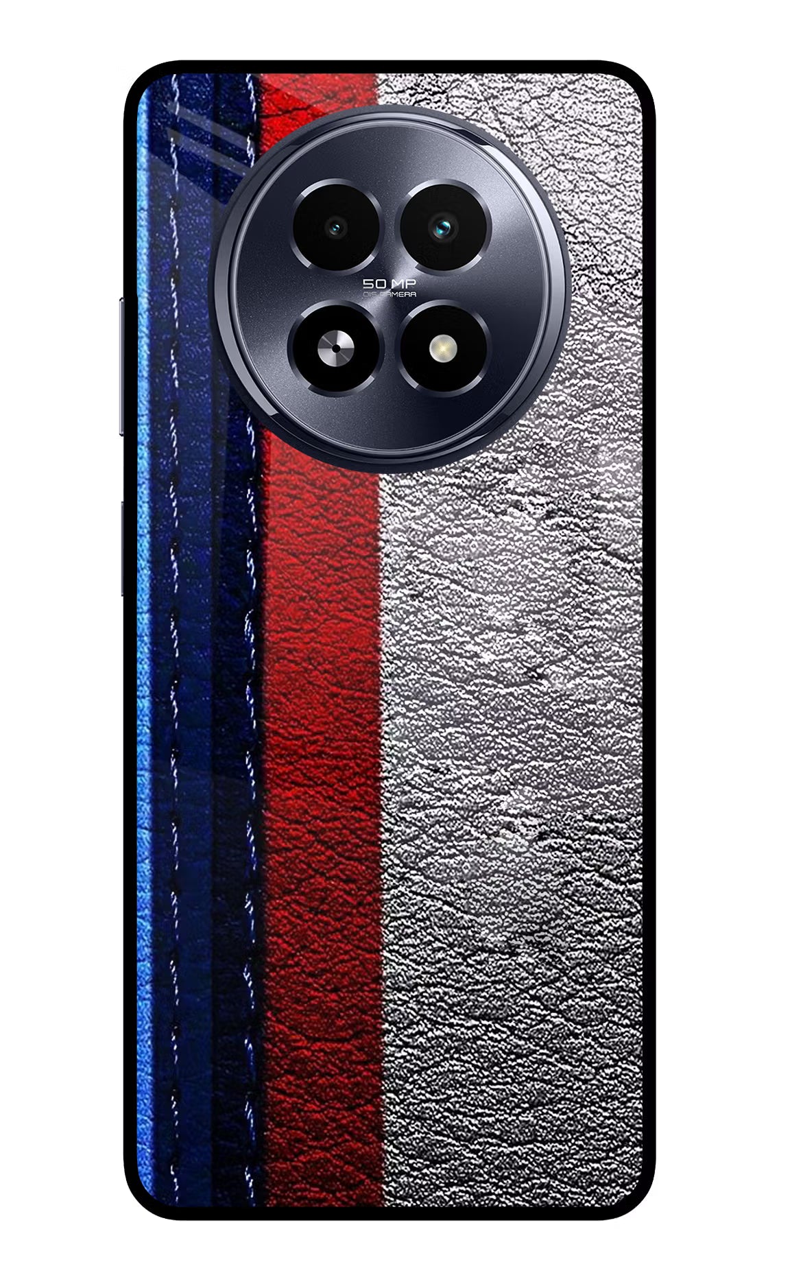 BMW Stripes Realme 13 5G Glass Case Back Cover by Casekaro