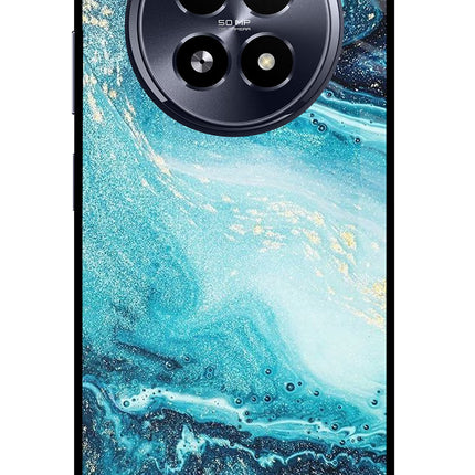 Blue Glitter Marble Realme 13 5G Glass Case