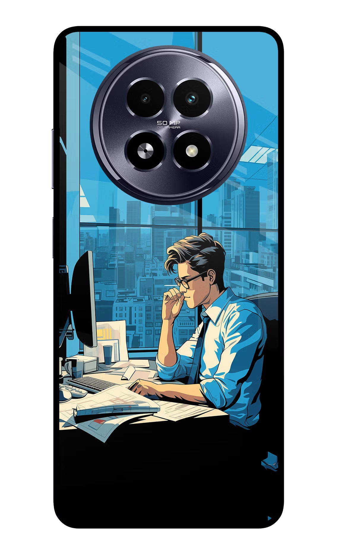 Focused Hustler (AI Generated) Realme 13 5G Glass Case Back Cover by Casekaro