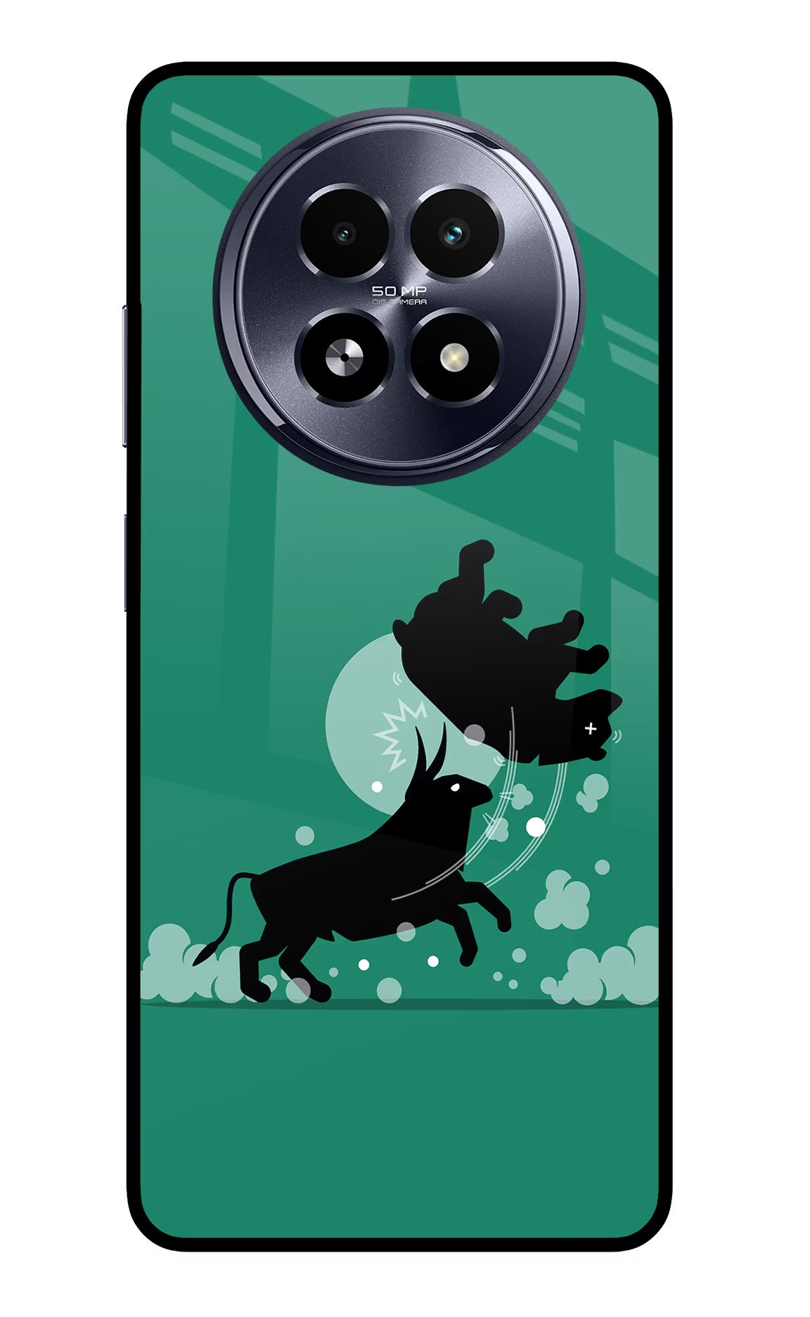 Bull Conqueror Realme 13 5G Glass Case Back Cover by Casekaro