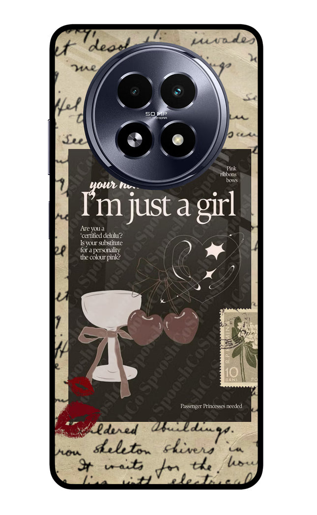 I am just a girl Realme 13 5G Glass Case Back Cover by Casekaro