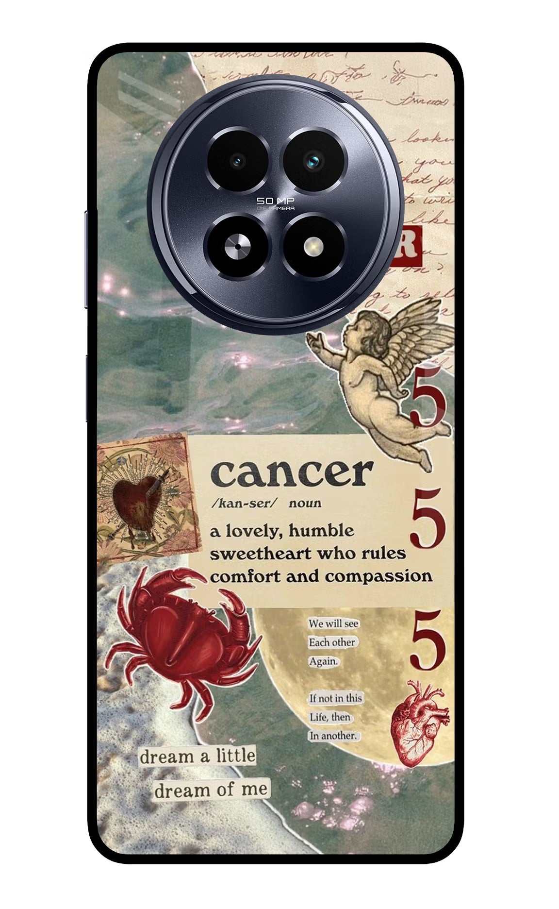 Cancer Zodiac Realme 13 5G Glass Case Back Cover by Casekaro