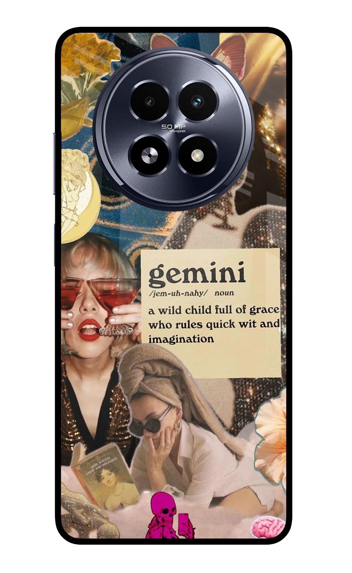 Gemini Zodiac Realme 13 5G Glass Case Back Cover by Casekaro