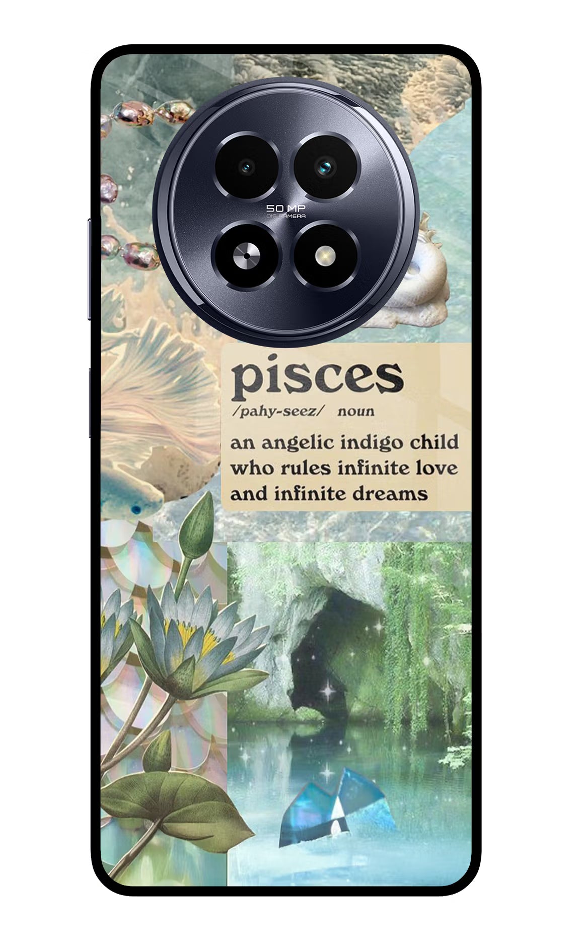 Pisces Zodiac Realme 13 5G Glass Case Back Cover by Casekaro