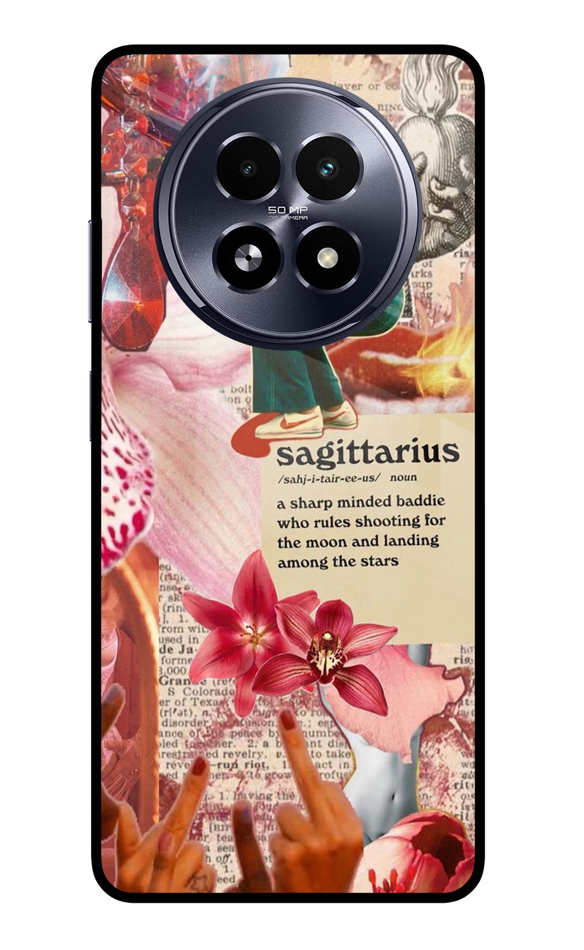 Sagittarius Zodiac Realme 13 5G Glass Case Back Cover by Casekaro